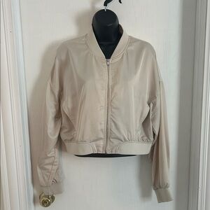 Zara Beige Bomber Jacket Med
